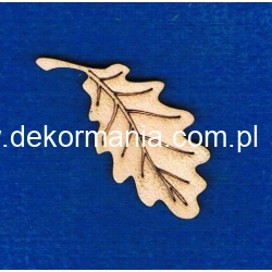 Listek , liść dębu  12x5,5 cm